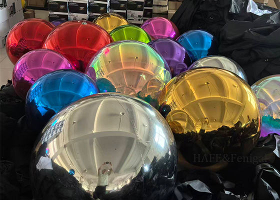 Outdoor Decoration With Double-Layer Inflatable PVC Mirror Balls In Various Colors