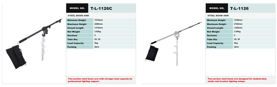 TL Series High-Grade Steel Boom Arm Stand with 5 kg Load Capacity and Ultra-Compact Fold for Studio Use