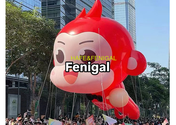 Op maat gemaakte 5m / 16ft PVC Helium Parade Ballons Cartoon Monkey Character Design