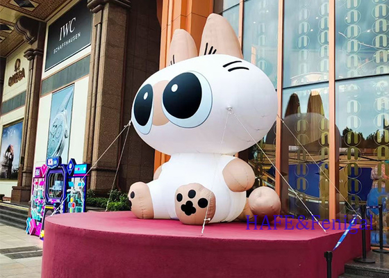 Custom Outdoor Reus opblaasbare cartoon kat Atmosfeer Decoratie Met LED-lichten