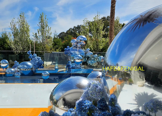 0,8 m 1 m 2 m Opblaasbare PVC Zilveren Spiegelballonnen voor Luxe Zwembadfeest