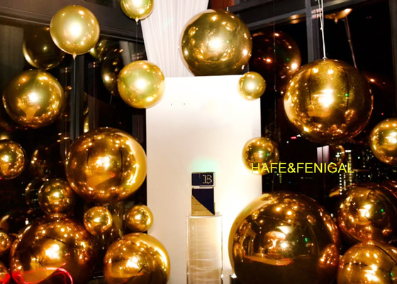 Opblaasbare dubbele laag PVC gouden glanzende spiegelballonnen voor meerdaagse evenementen