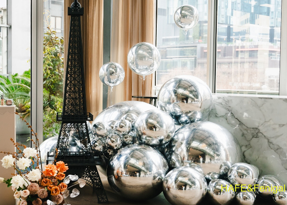 Dia 2m PVC dubbele laag zilveren spiegelballonnen voor openlucht evenementen