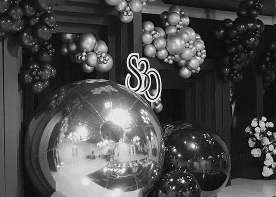 Op maat gemaakt bruiloftsfeest Grote chroom glanzende spiegelballen Polijstbol opblaasbare ballen te koop
