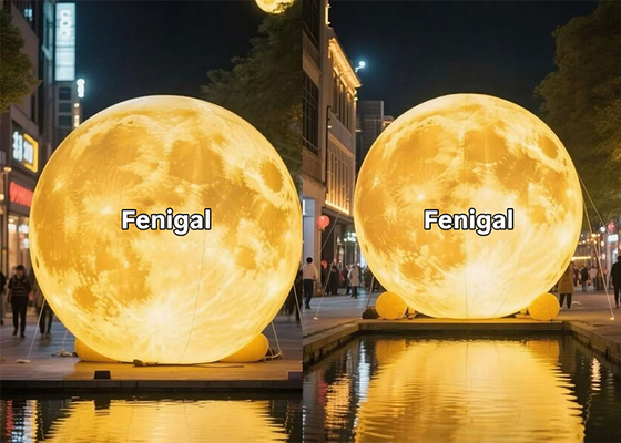 5m 16ft aardopblaasbare maan met warm licht voor Midden-Herfst Festival Vieringen