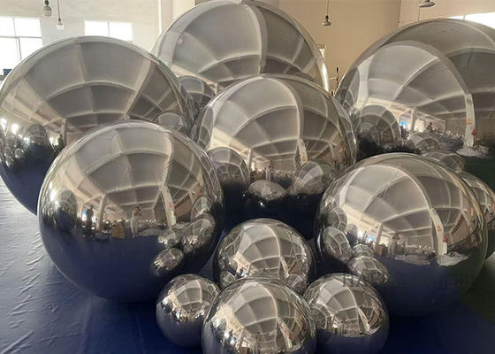 Inflatable Big Shiny Balls Giant Party Balloon Christmas Event Decor Reflective PVC Large Mirror Sphere Silver Mirror Ball