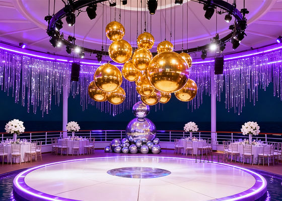 Duurzame PVC-opblaasbare spiegelballen zijn geschikt voor DIY-decoratie tijdens festivalevenementen