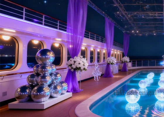 Buitendecoratie met dubbellaagse opblaasbare PVC spiegelballen in diverse kleuren