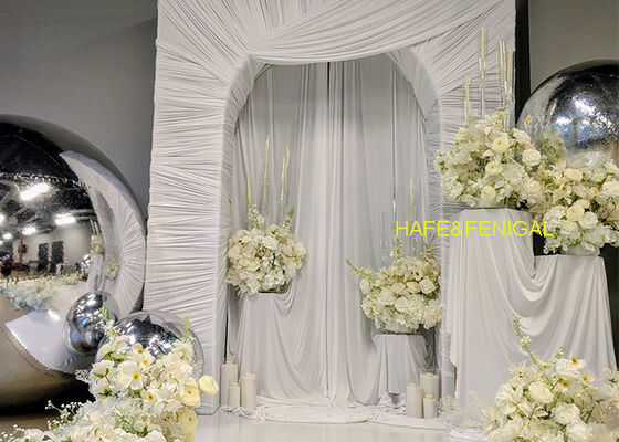 Wedding Decor Inflatable Silver PVC Metallic Orb With D-Ring Suspension Points