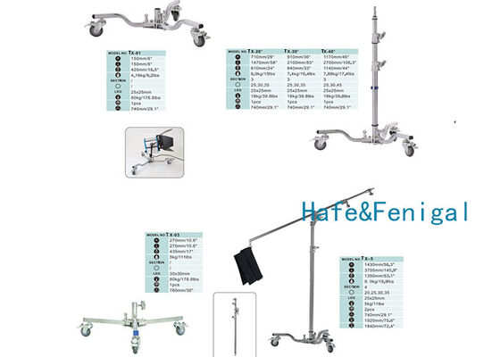 Professionele TX & TCOB Serie Rolvoet Lichtstatieven met Zwenkwielen