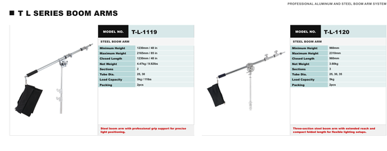 TL Series High-Grade Steel Boom Arm Stand with 5 kg Load Capacity and Ultra-Compact Fold for Studio Use